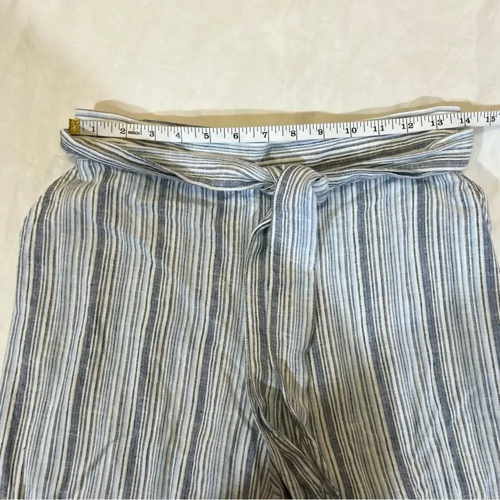 Cloth & Stone NWOT Striped Tie Waist Frayed Hem Wide Leg Crops sz M
